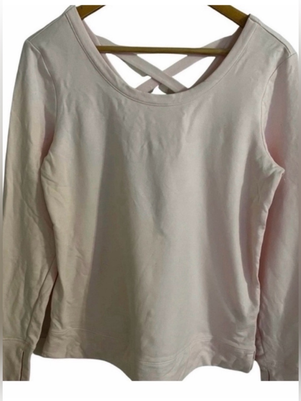 Old Navy Active Quick Dry Long Sleeve Top |Pink | Crisscross Back | Petit Small